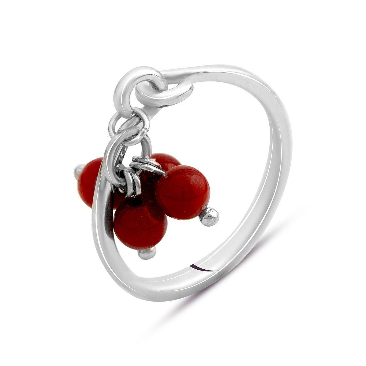 Кольцо серебряное с кораллом 2,1 г р. 18 (2145608)