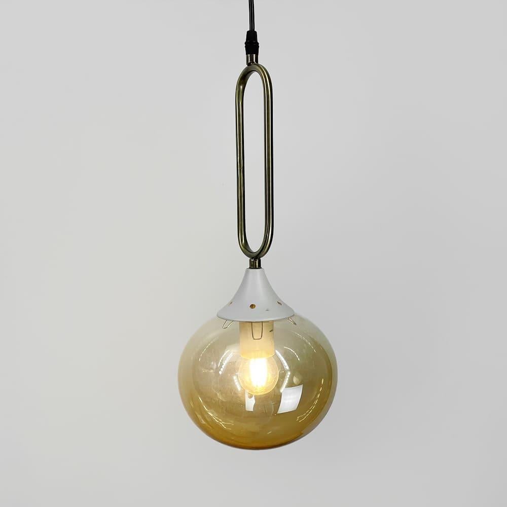 Підвісний світильник із бурштиновим плафоном 44х16 см (12616/1 WT+AM) - фото 3 Підвісний світильник із бурштиновим плафоном 44х16 см (12616/1 WT+AM) - фото 3