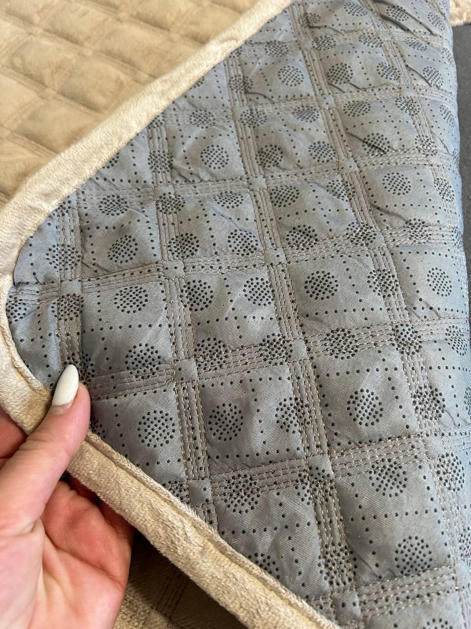 Набор накидок на диван/кресло 1101-2 велюровый универсальный Кофейный (2133174759) - фото 6