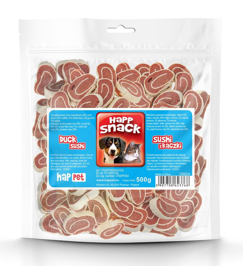 Суши из мяса утки Happet Snack лакомство для собак и котов 500 г (GM24 5907708623768)