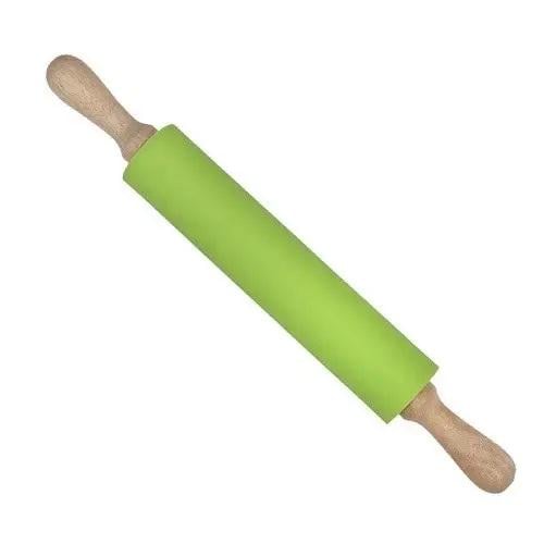 Скалка силіконова з дерев'яними ручками 22,9 см Green Скалка силіконова з дерев'яними ручками 22,9 см Green