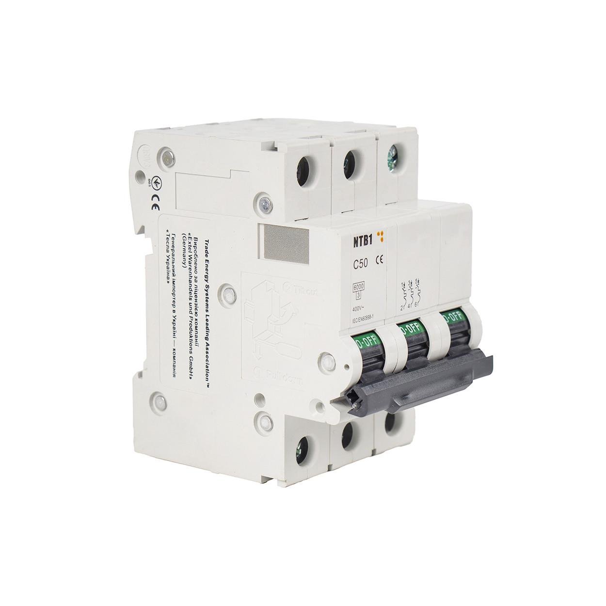 Автоматичний вимикач TESLA NTB1 C50 3P (91) - фото 1 Автоматичний вимикач TESLA NTB1 C50 3P (91) - фото 1