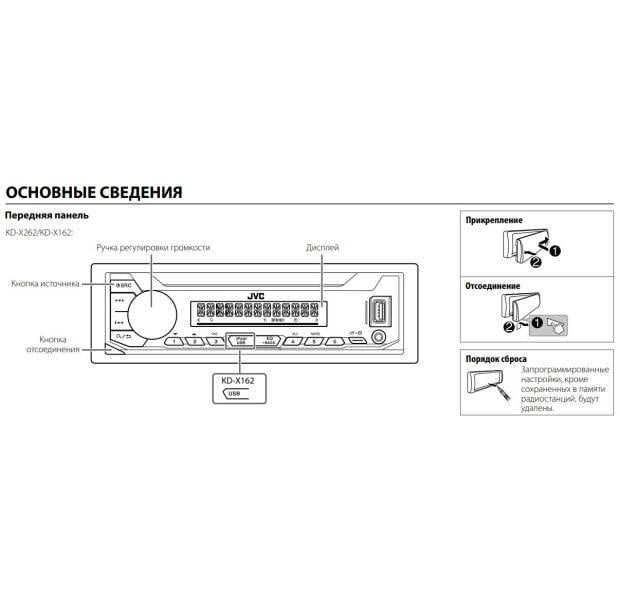 Автомагнітола JVC KD-X162 (54595) - фото 3