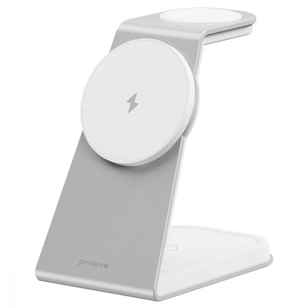 Зарядний пристрій бездротовий Proove Omni Power 3в1 White