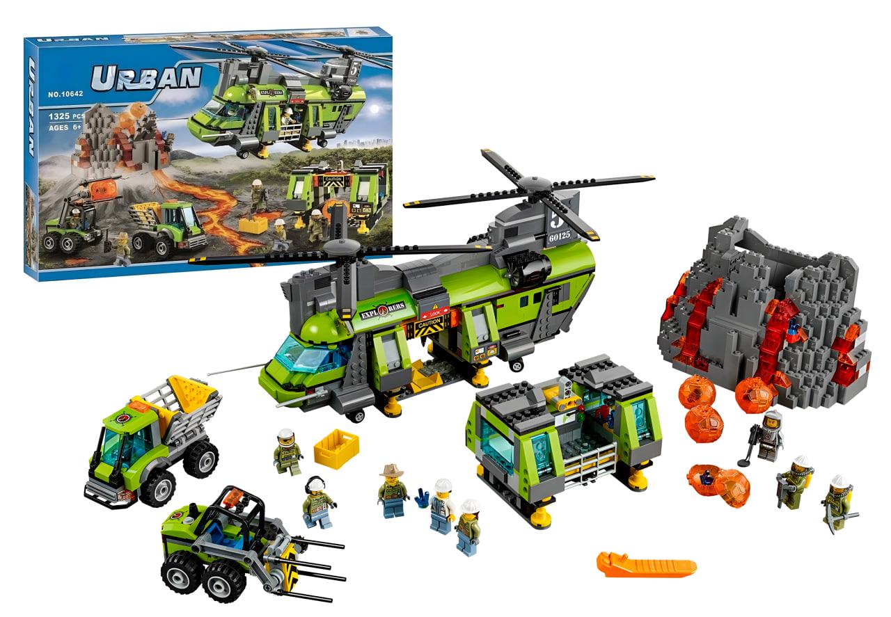 Конструктор детский Грузовой вертолет исследователей вулканов 1325 дет. (10642)