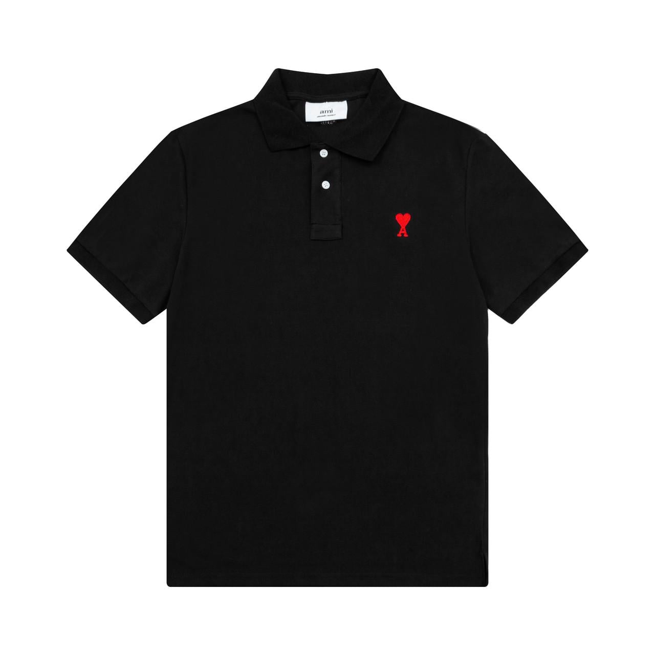 Футболка мужская поло в стиле Ami De Coeur small logo Polo Shirt L Черный (AP12003.2L)
