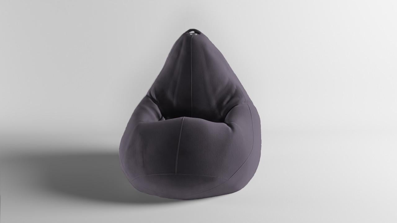 Бескаркасное кресло-мешок SkyPuff MEGA Груша Велюр ORLANDO XXXL 160х120 см Gray (160109)