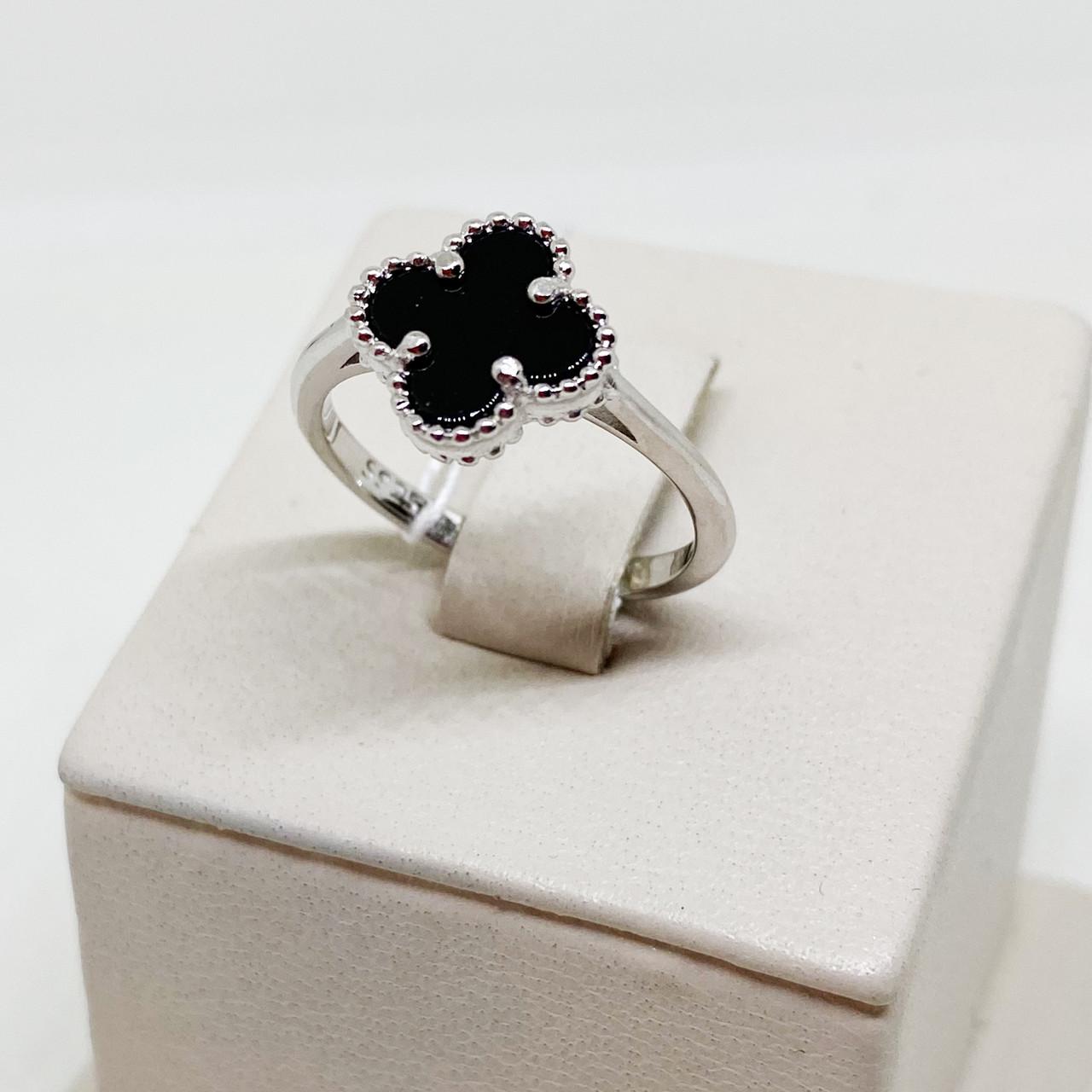 Кольцо серебряное Клевер с агатом р. 16,5 2,15 г (1801822908)