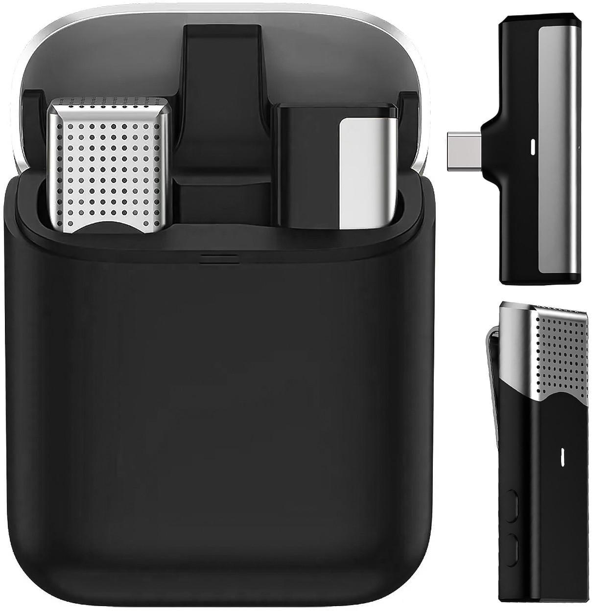 Микрофон беспроводной петличный Savetek P35 Type-C для Android смартфонов/ноутбуков/планшетов с зарядным кейсом до 20 м