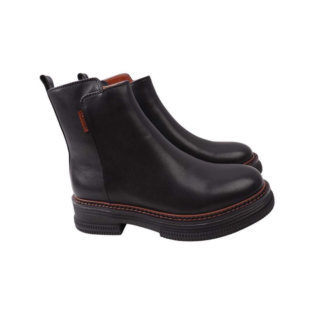 Ботинки женские Molka из кожи р. 37 Черный (177-21DHC)