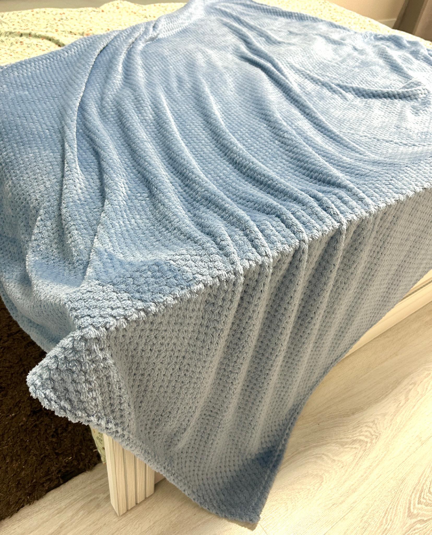 Плед бамбуковый Однотонное наслаждение 145х210 см Голубой (B-7120/2) - фото 1