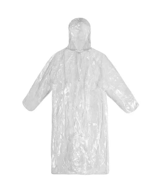 Плащ-дощовик одноразовий 120х65 см White (30219)