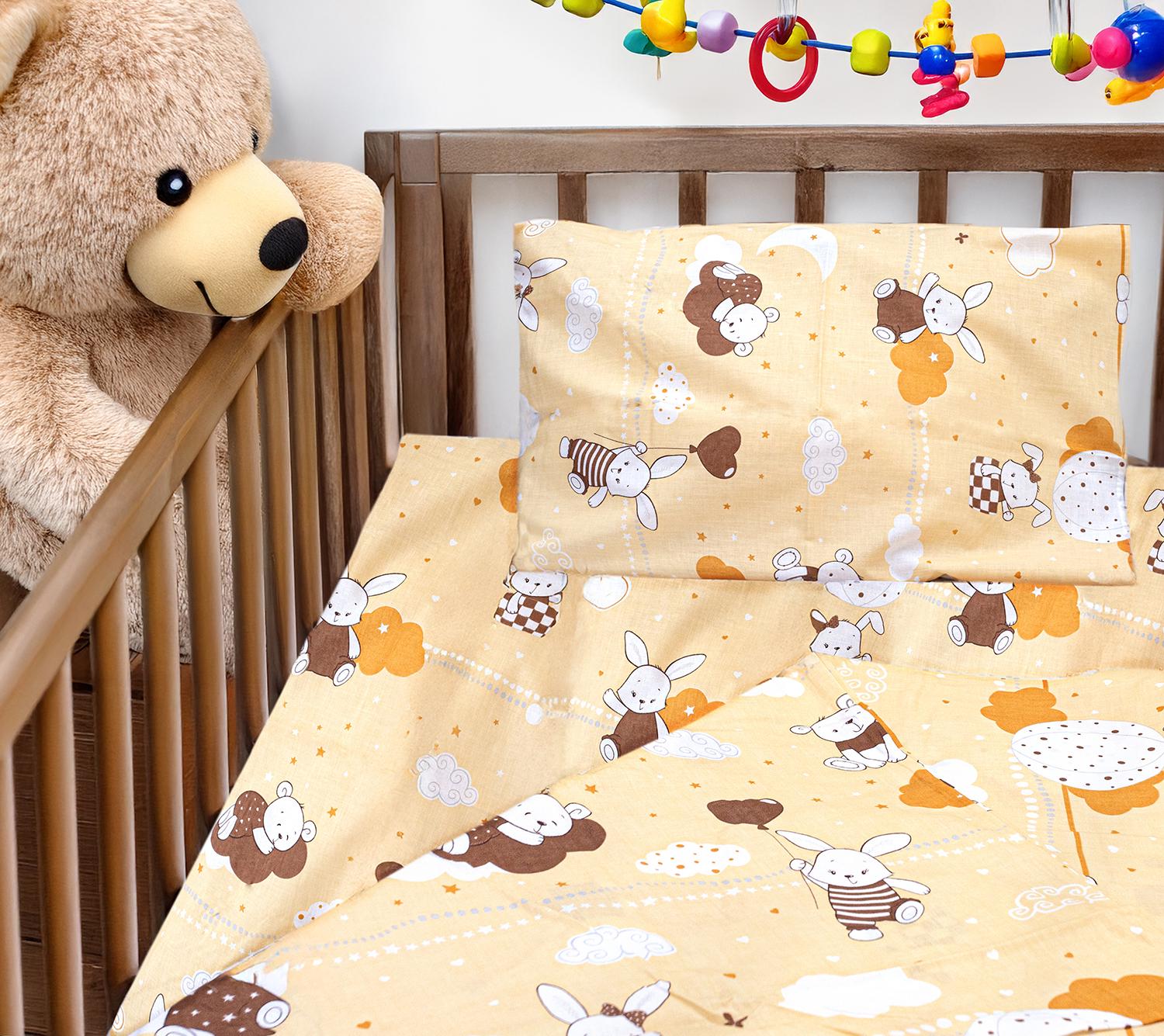 Комплект постельного белья для новорожденных Zastelli 59 Зайчики на желтом 110x140 см (15595)