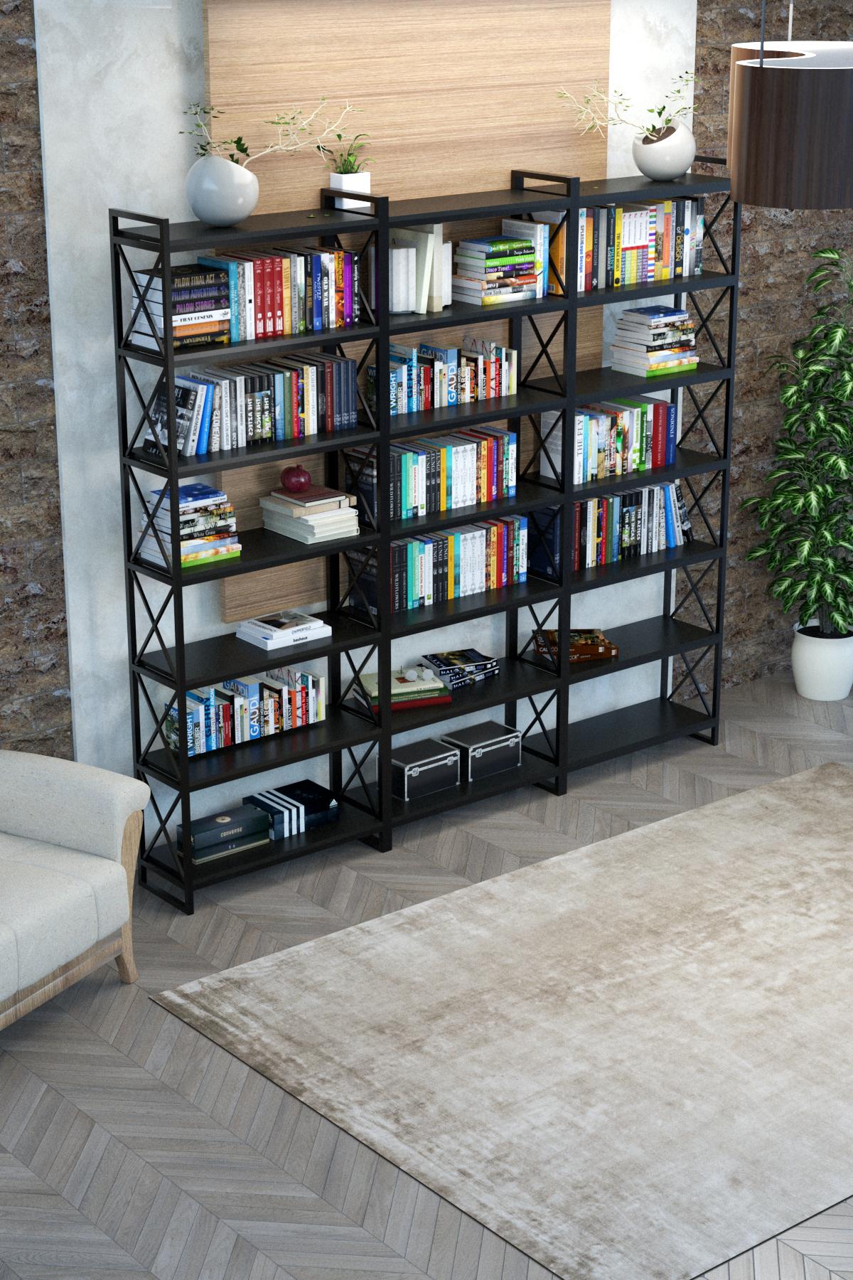 Стеллаж EcoLoft Лукас DSP-1227-5 в стиле лофт Черный (29206125)