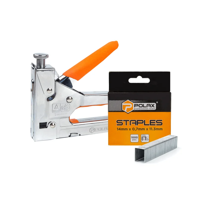 Набір Polax степлер хромований і скоби 10 мм (227-11)