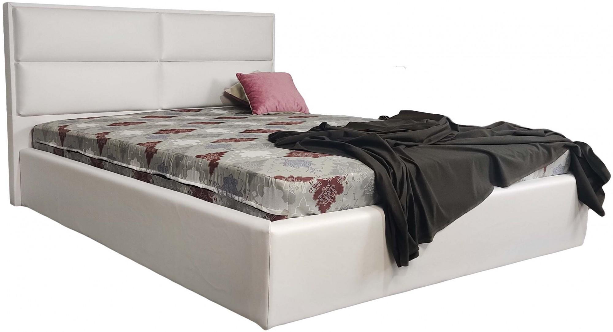 Ліжко BNB Santa Maria Comfort з підйомним механізмом та нішою для білизни екошкіра 120х190 см Білий (bnb_190_0352)