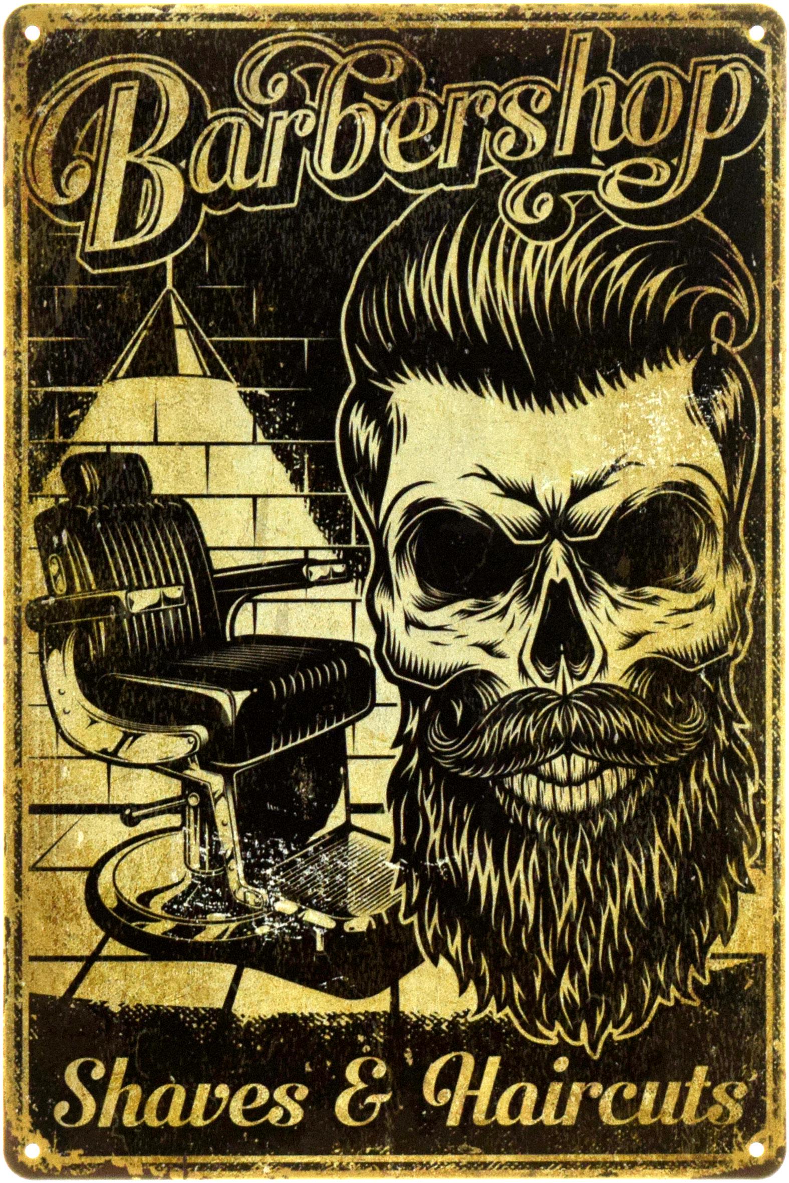 Табличка металлическая "Barbershop Legacy" 20x30 см (ms-104384)