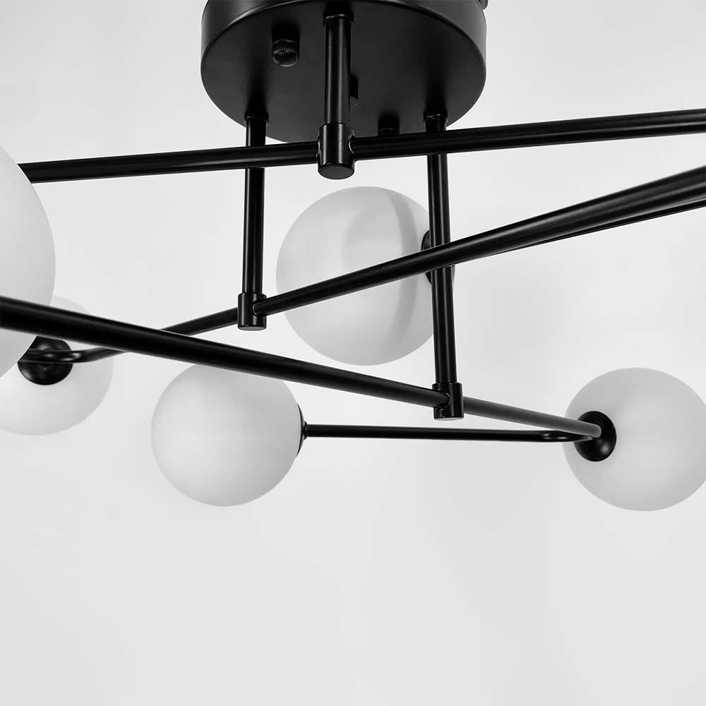 Люстра стельова з вигнутими ріжками на 9 ламп Чорний (YQ 317/9 BK+WT) - фото 4 Люстра стельова з вигнутими ріжками на 9 ламп Чорний (YQ 317/9 BK+WT) - фото 4