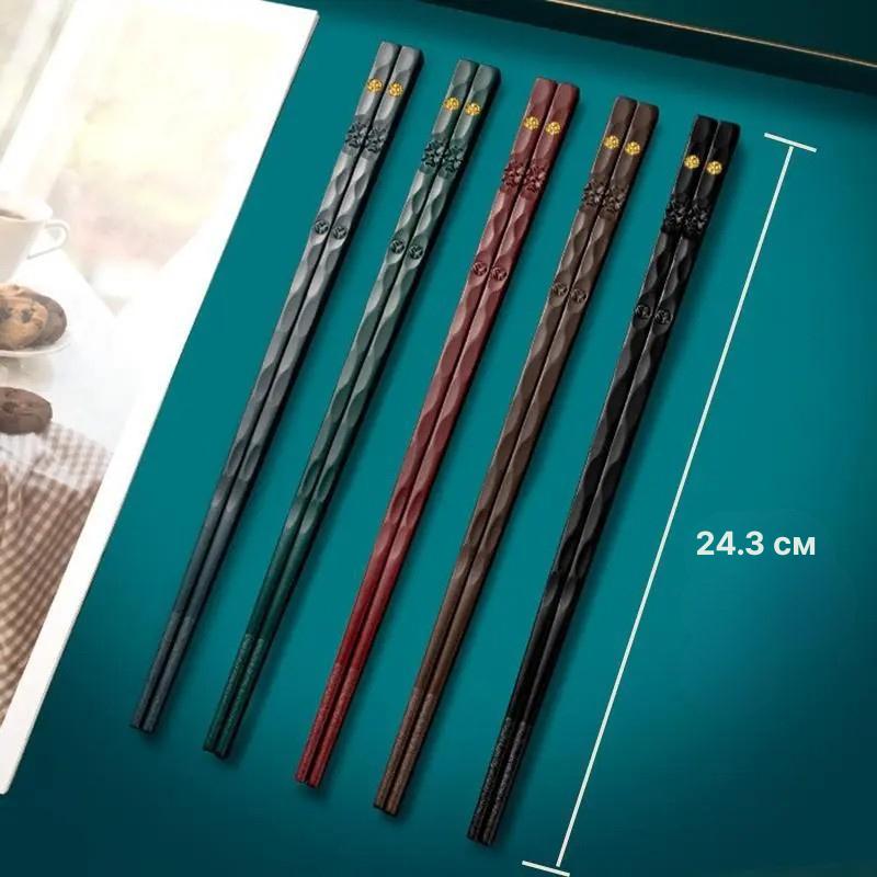 Набор палочек для суши пластиковые многоразовые антискользящие 5 пар Разноцветный (D-0077) - фото 4 Набор палочек для суши пластиковые многоразовые антискользящие 5 пар Разноцветный (D-0077) - фото 4