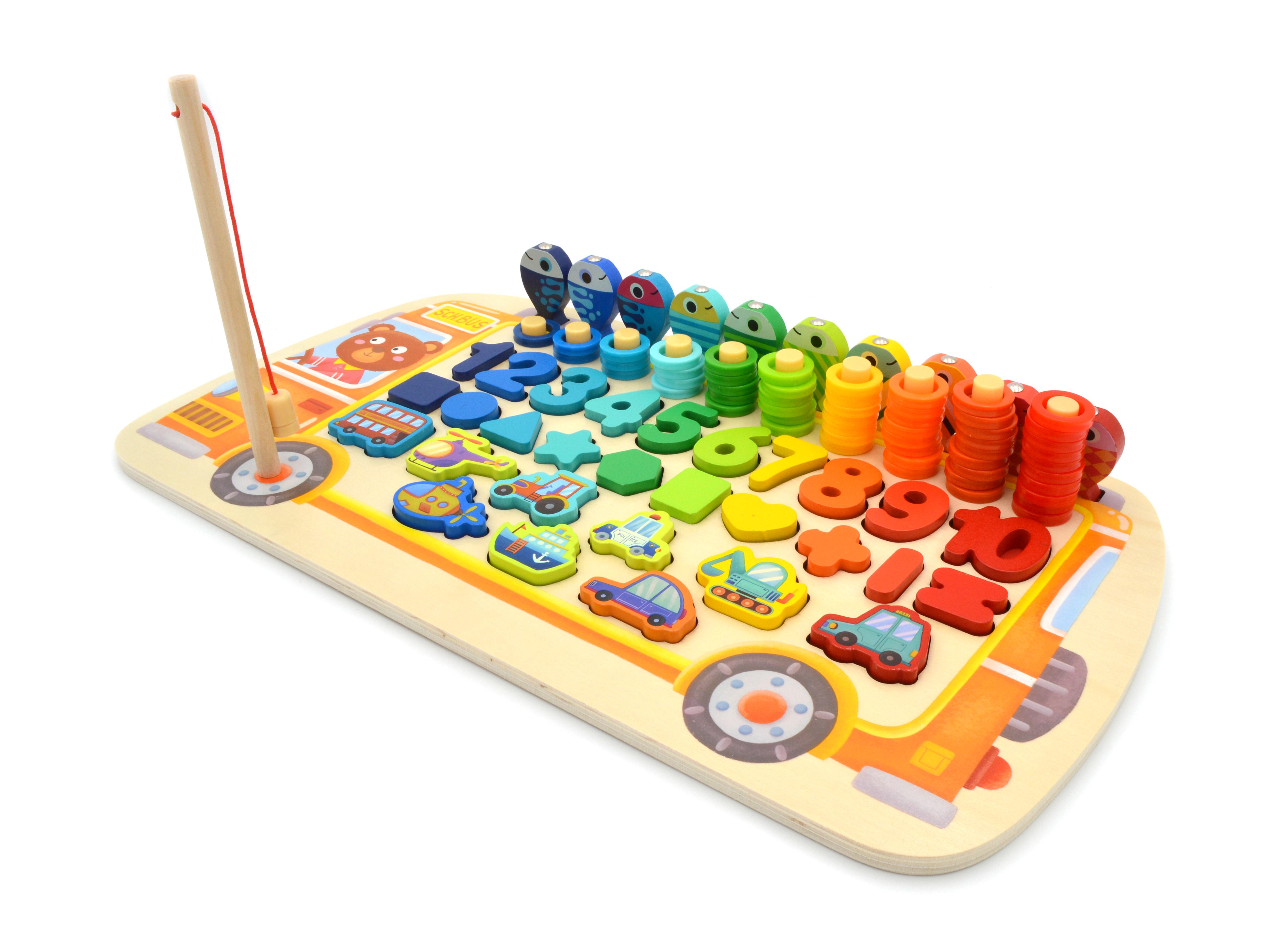 Доска логическая деревянная сортер/рыбалка/цифры/формы/цвета/транспорт (38512) - фото 2 Доска логическая деревянная сортер/рыбалка/цифры/формы/цвета/транспорт (38512) - фото 2