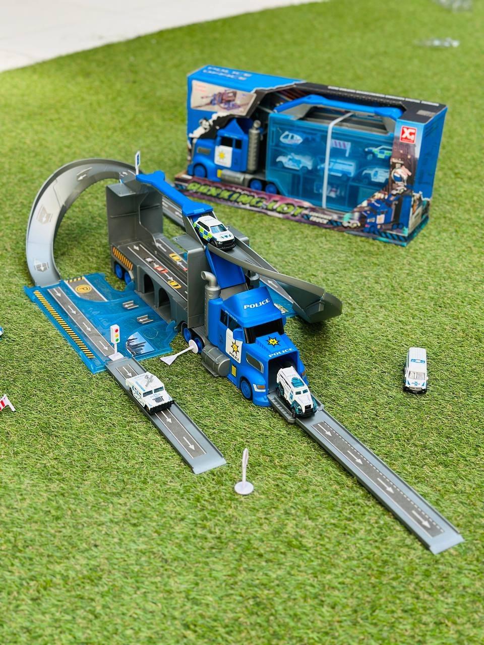 Детский автотрек паркинг для машинок игрушечный автовоз трейлер набор чемодан с машинками фура с треком(2688229857) - фото 7