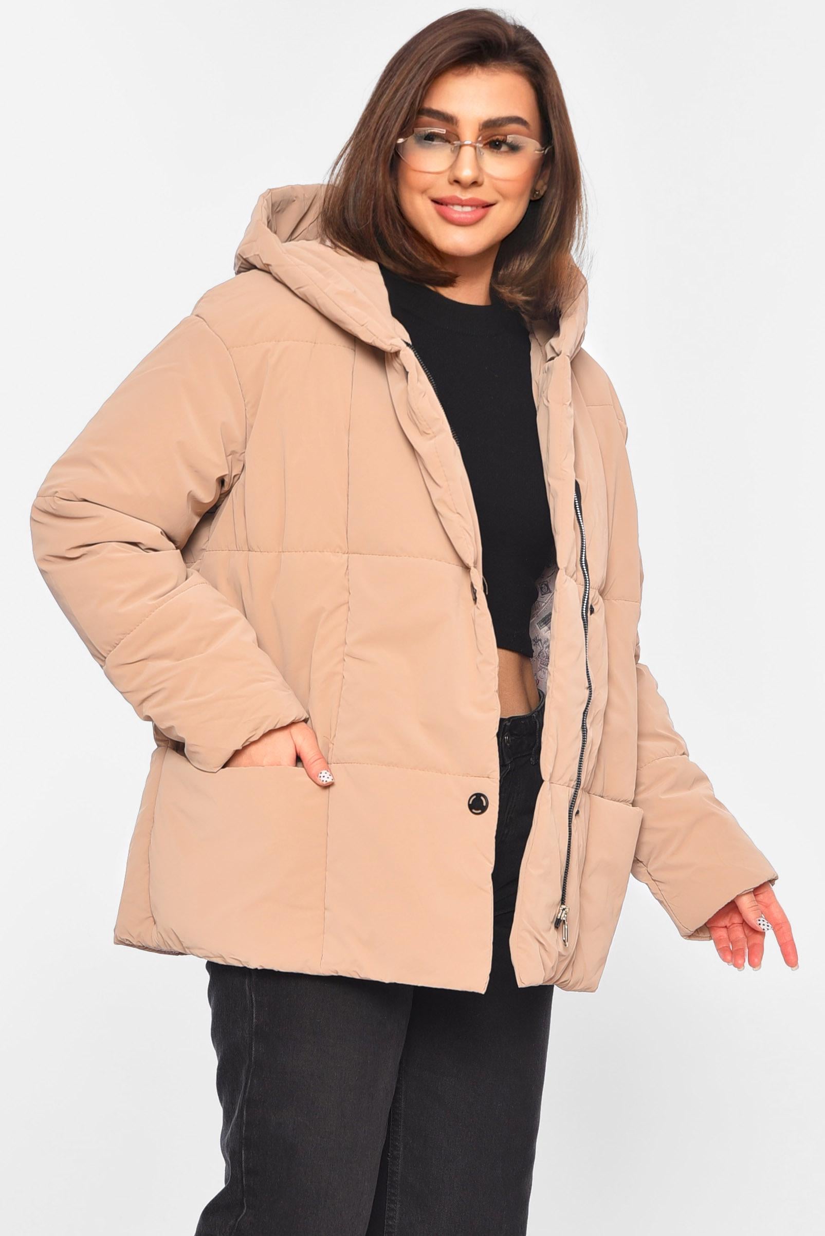 Куртка женская демисезонная XL Бежевый (196554)