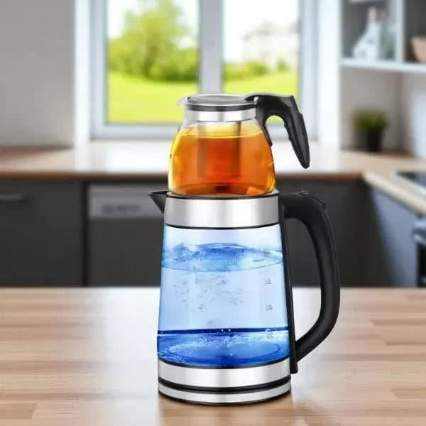 Електрочайник скляний Sokany SK-SH-1089 2в1 з заварником 2,2 л/0,8 л (28263722) - фото 4