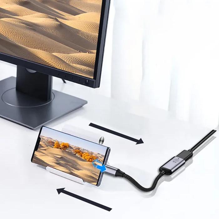 Адаптер двунаправленный U&P USB 3.1 Type-C-DisplayPort 1.4 8K 60Hz 0,2 м Grey (SSE-CA11-GY) - фото 4