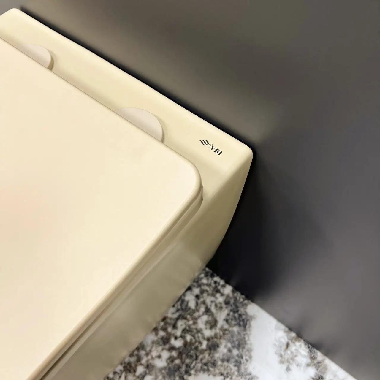 Унітаз підвісний VBI Vulcano безобідковий 490x360 мм Бежевий матовий (RM-VBI-020408) - фото 6