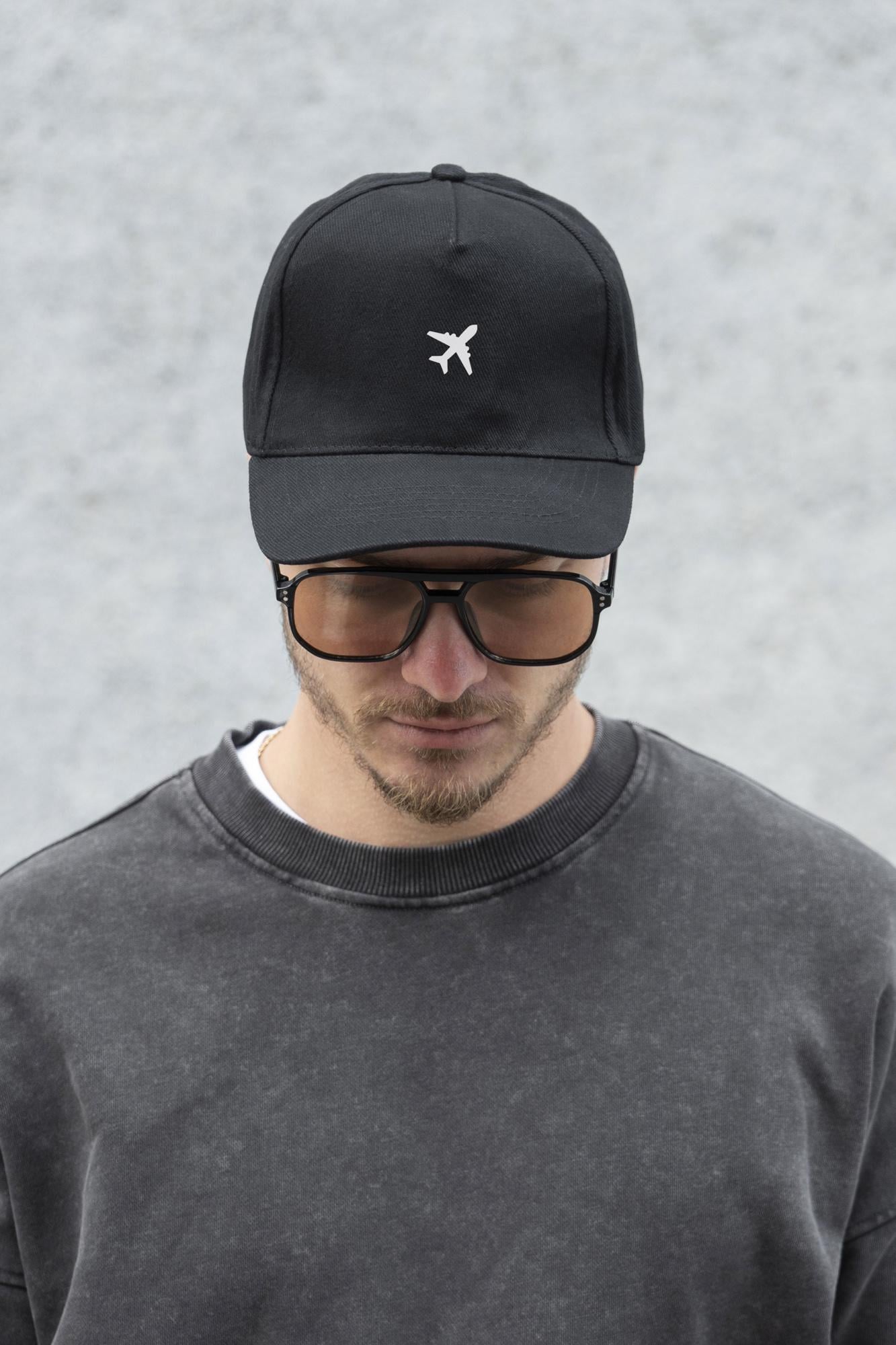 Бейсболка Without с принтом Plane унисекс Black (8049767)