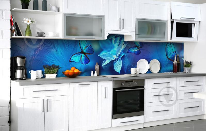 Скинали на кухню Zatarga «Эльфийские бабочки» 600х2500 мм виниловая 3Д наклейка кухонный фартук самоклеящаяся