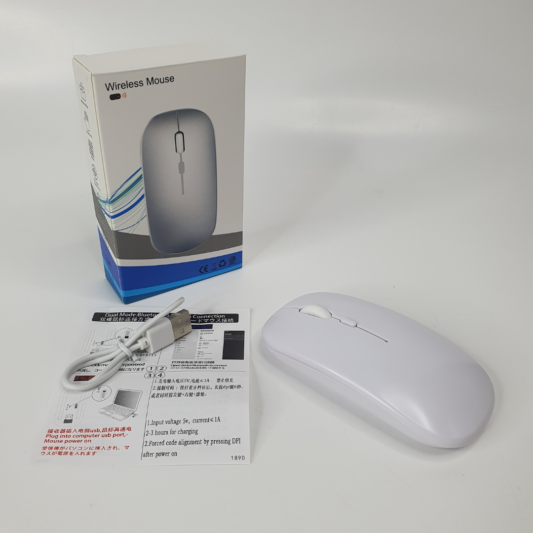 Мышь беспроводная Bluetooth для ноутбука с эргономичным дизайном (DL-15M-White)