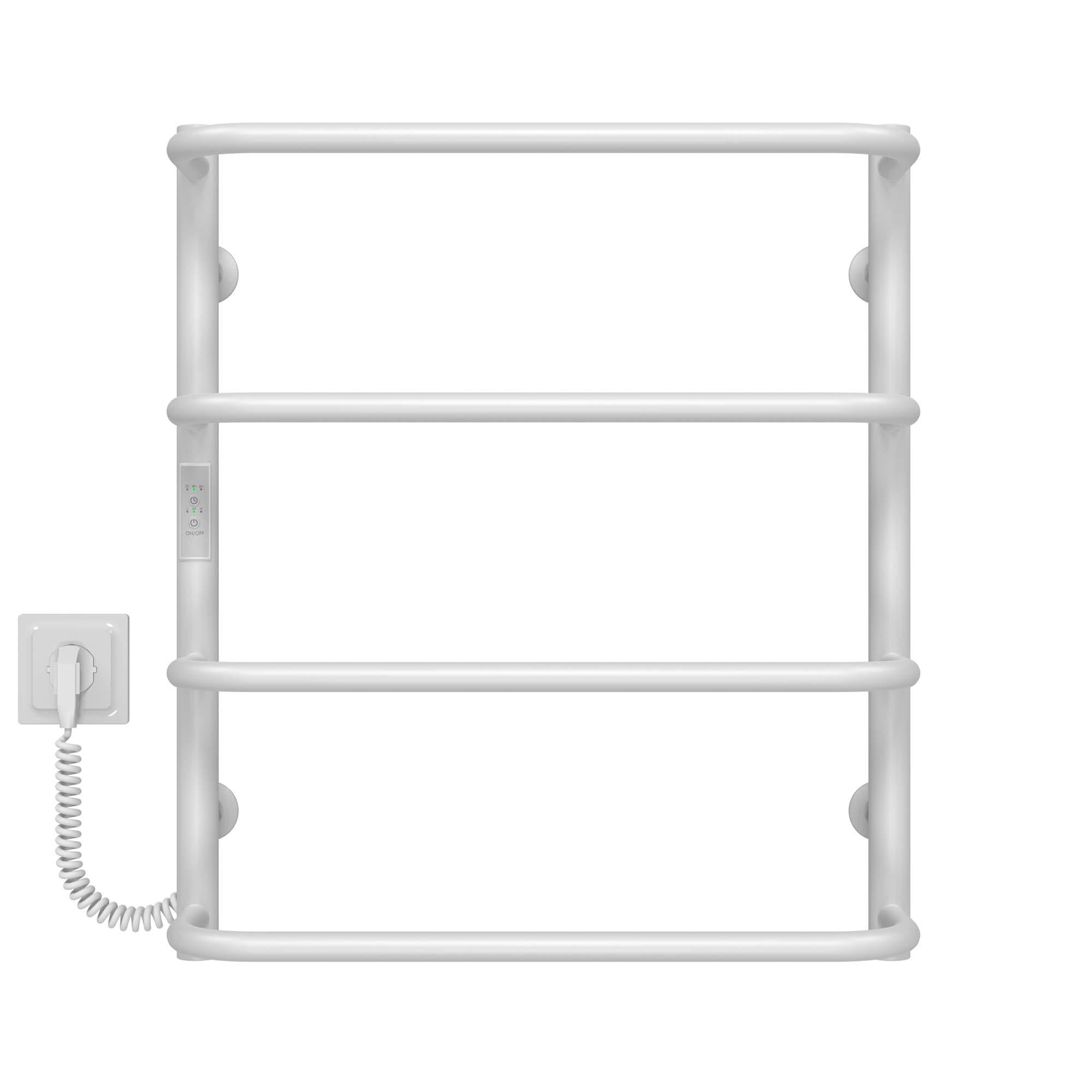 Полотенцесушитель электрический Deffi Стандарт П4 WD03 левое подключение нержавеющая сталь 400х600 мм Белый (C.SS.60.40.4.E.W.L.3)