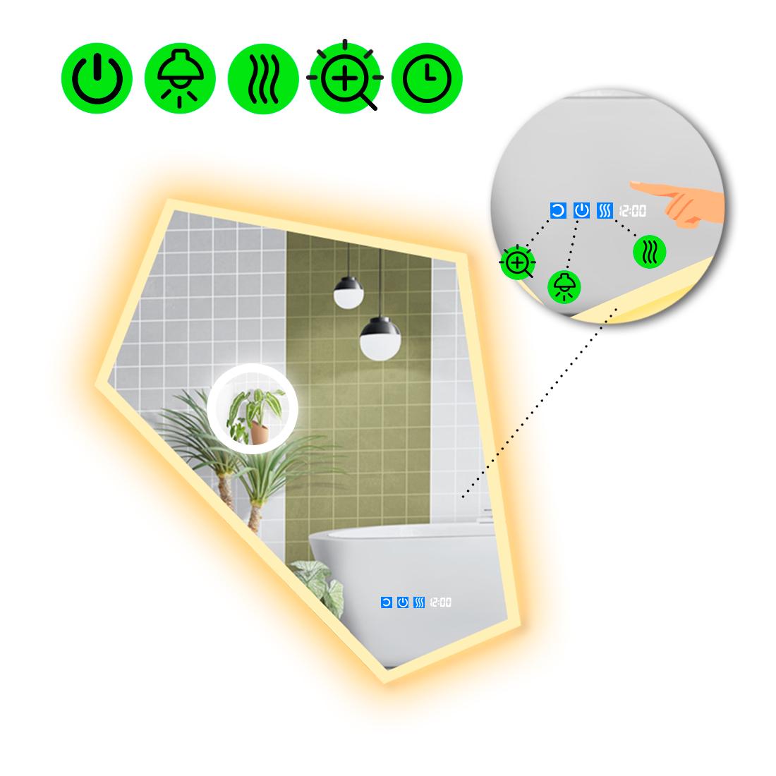 Дзеркало з LED підсвіткою Modulo 3 з трьома сенсорами 60x50 см (8738270)