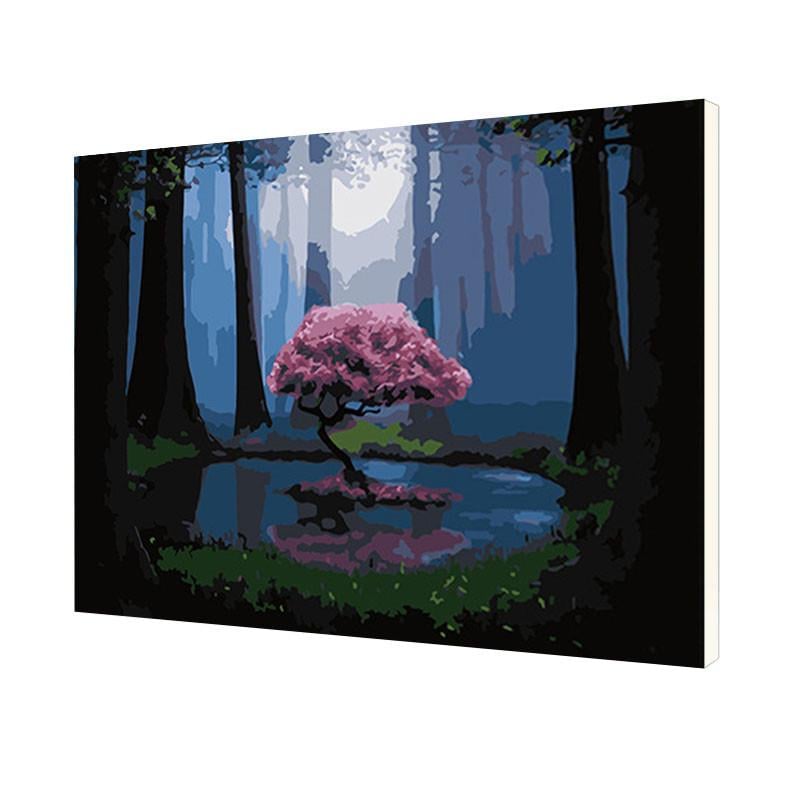 Картина по номерам Lesko DIY ZC3067 "Посреди леса" набор для творчества на холсте 40-50см рисование