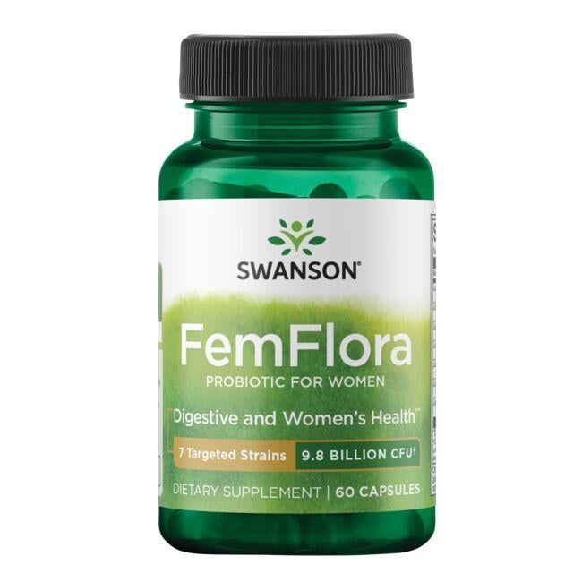 Пробиотик Swanson Fem Flora Probiotic for Women 9,8 Billion CFU 60 Caps