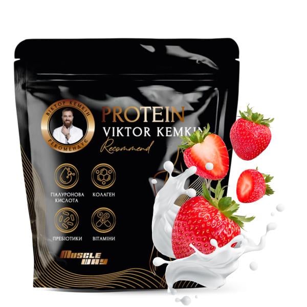 Протеиновый комплекс MuscleWay Viktor Kemkin 80% на 16 порций 500 г Клубника (21-125-pvk-mw-rs500.1)