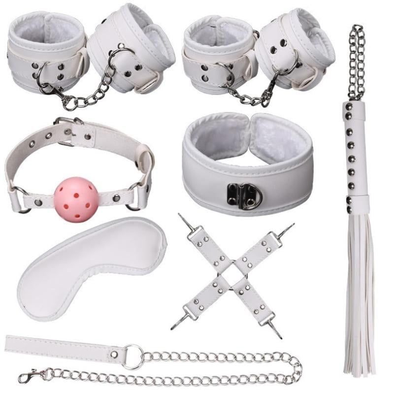 Набор БДСМ с мягкими подушечками Kinky Night Bongdage Kit 8 Pieces White Белый (1000055138)