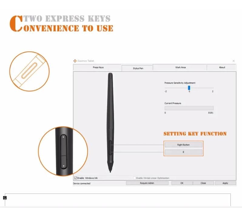 Стілус AP40 для графічного планшета GAOMON PD1560 - фото 3