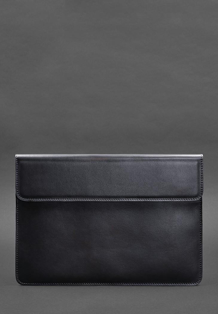 Чехол-конверт кожаный на магнитах для MacBook 14" Темно-синий (A-027600) - фото 4