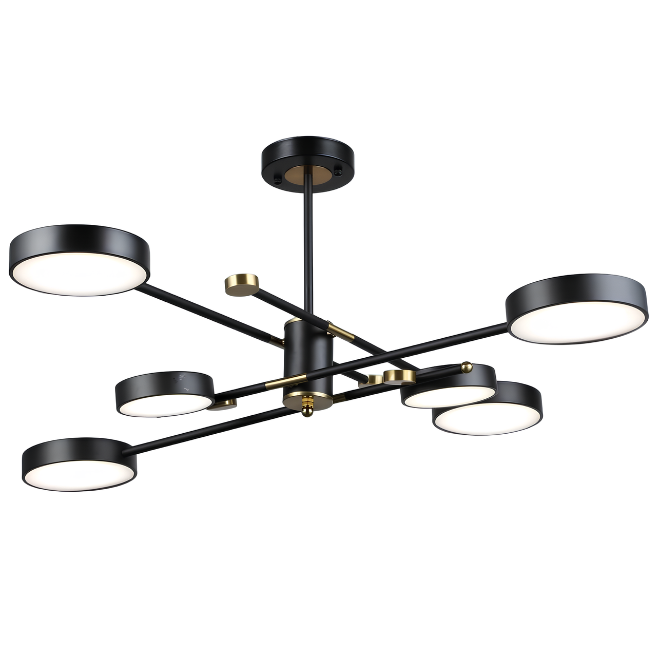 Люстра светодиодная Sirius с акриловыми плафонами 132W 3000-6500К Черный/Медный (B YH1124/6 BK+COP)