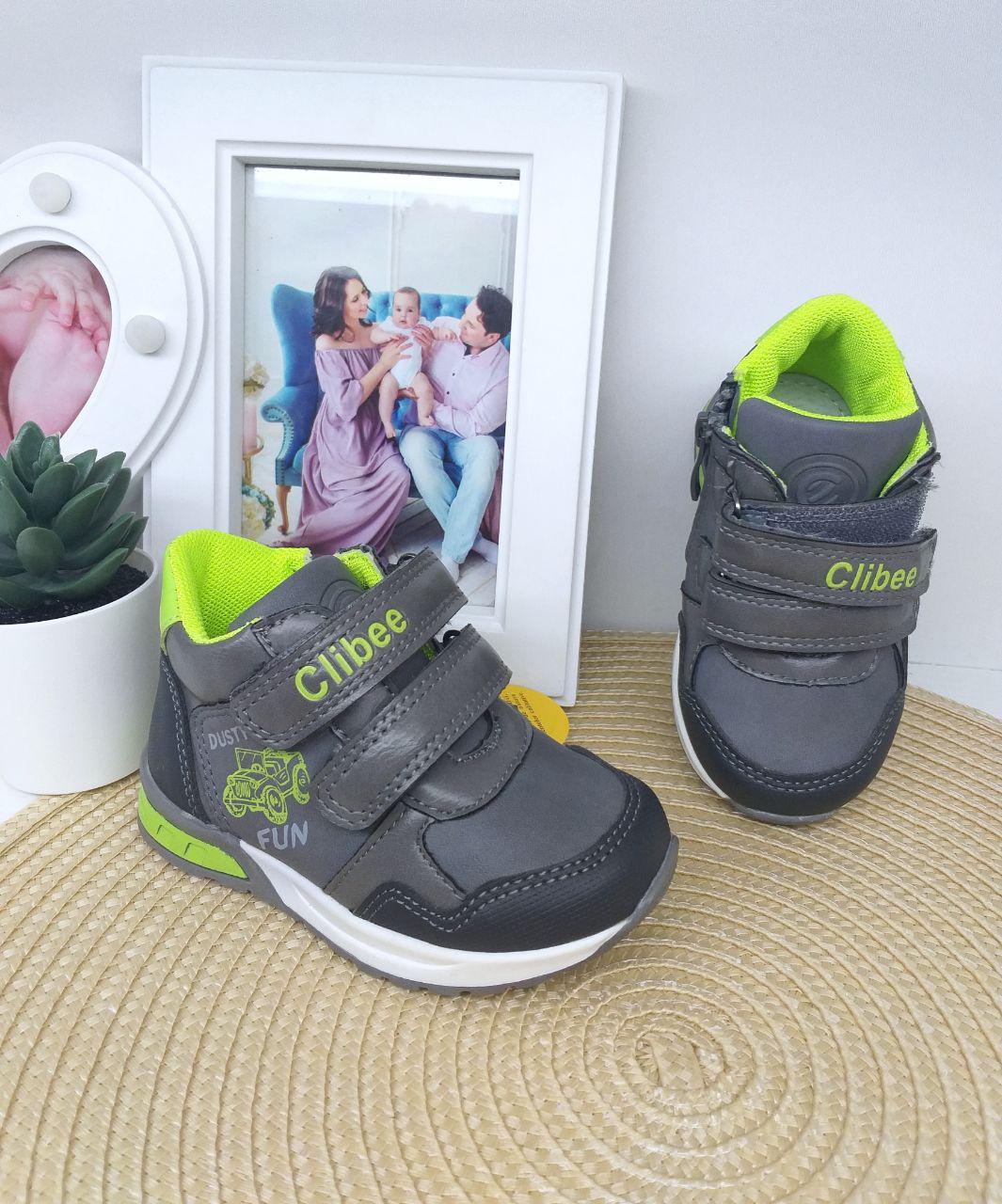 Черевички для хлопчика Clibee 191 р. 21 13,5 см Сірий (191)