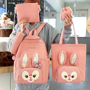 Рюкзак школьный для девочки Rabbit 5в1 Розовый Рюкзак школьный для девочки Rabbit 5в1 Розовый