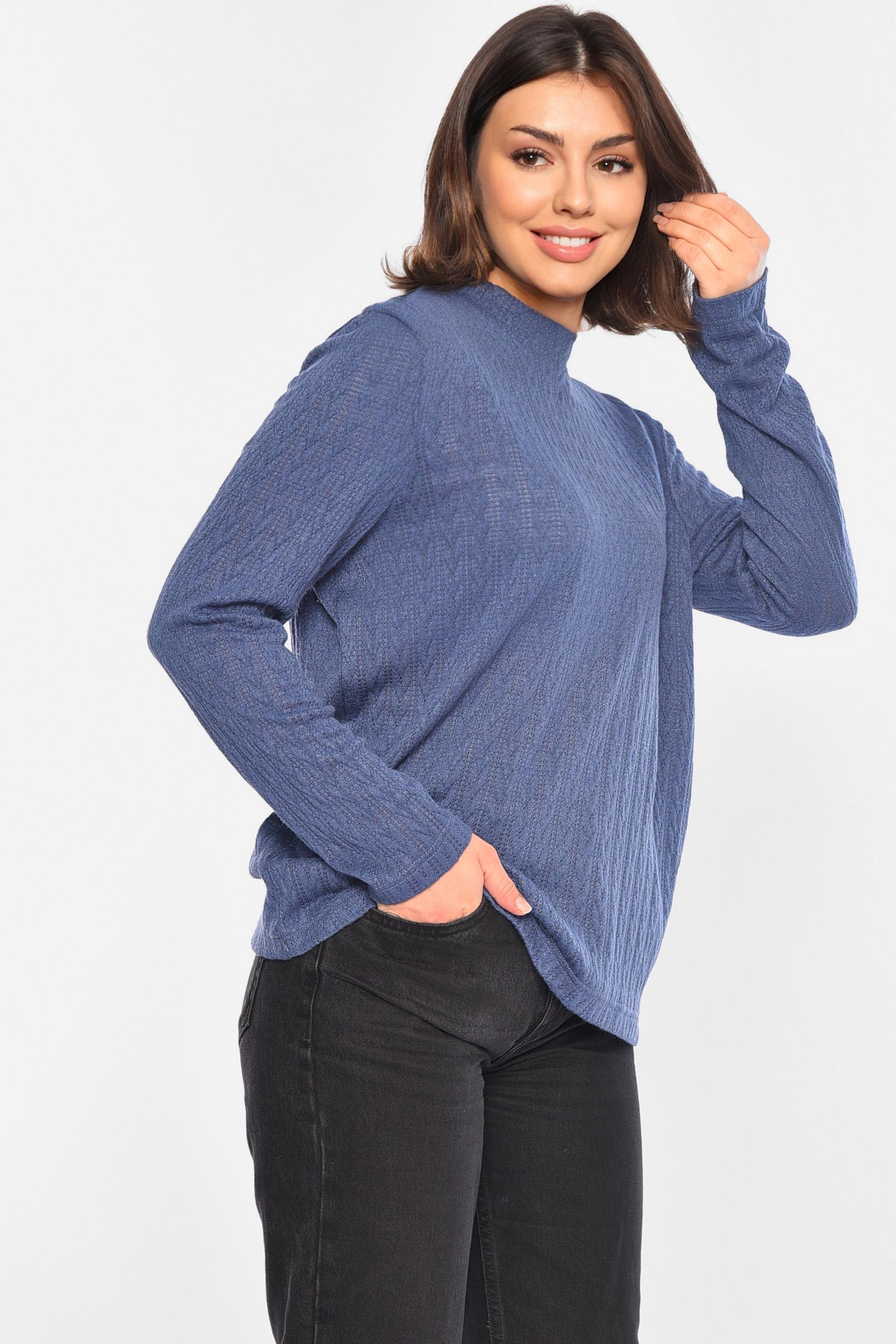 Кофта женская 3XL Синий (195696) - фото 2 Кофта женская 3XL Синий (195696) - фото 2