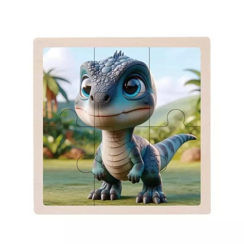 Пазл-вкладиш дерев'яний дитячий Велоцираптор MD 1509-12 6 ел. (RLT52725)