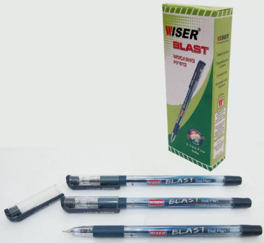Ручка масляна wiser blast з грипом 0,7 мм12 шт. в уп. Синій (MTT-163863)