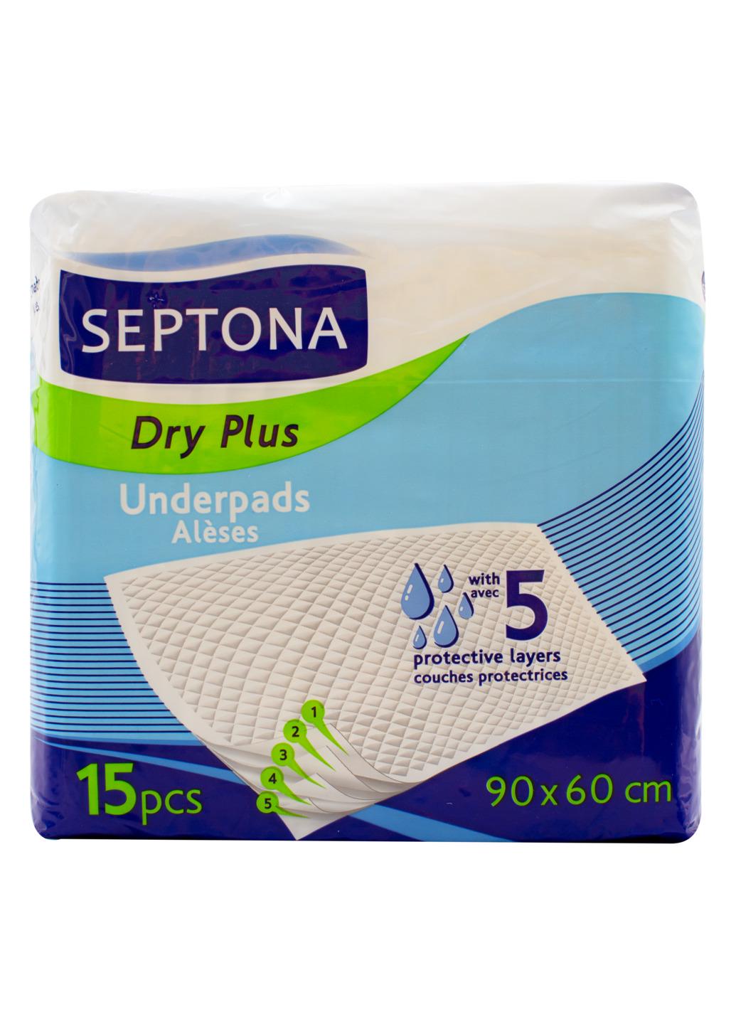 Пеленки влагопоглощающие Septona одноразовые Dry Plus 60x90 15 шт. (НФ-00003330) - фото 1