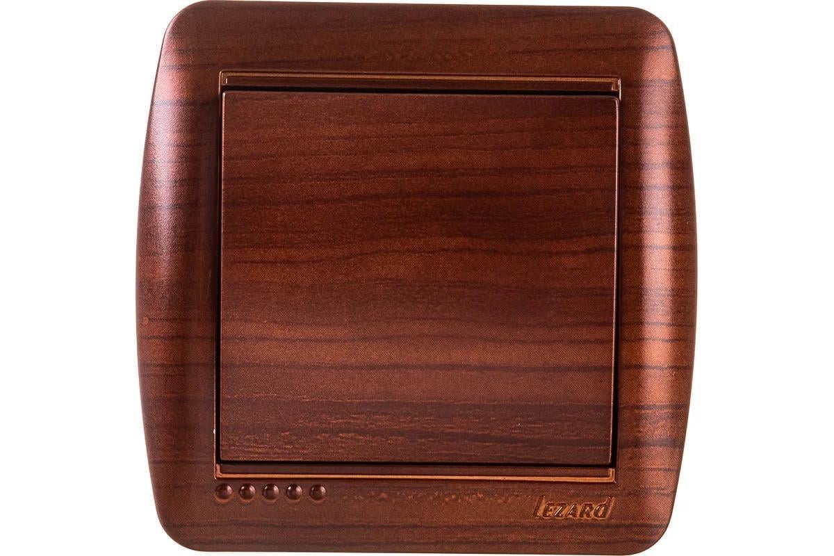Выключатель одноклавишный Lezard Demet 711-0500-100 Античный махагон (27552124)