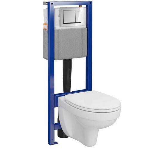 Комплект инсталляции Cersanit С44 000031134 с унитазом кнопка Хром (257678)