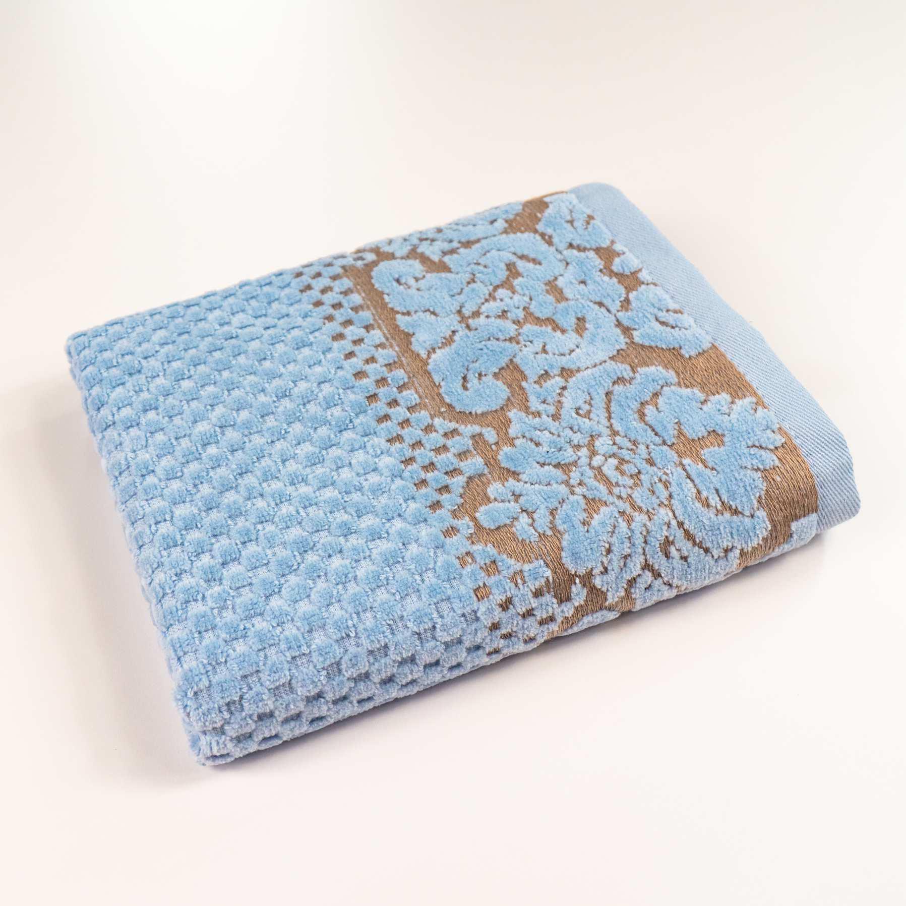 Полотенце для лица и рук Damask жаккардовое с велюром 40x70 см Светло-синий (550-dv-70-lblue)